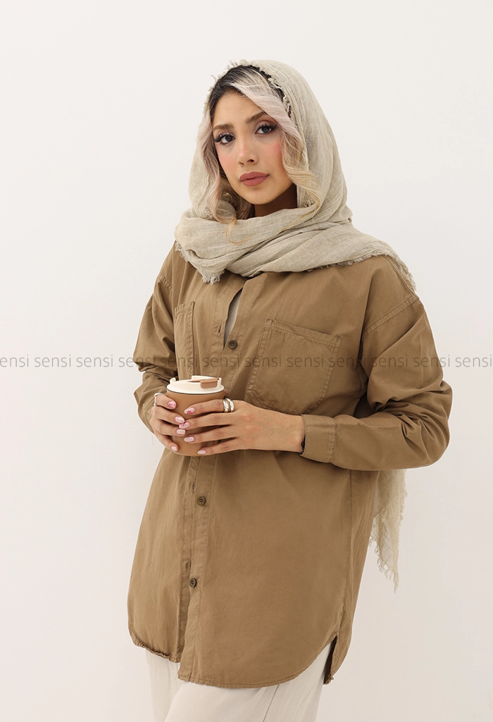 شومیز 2جیب لینن کد1005098